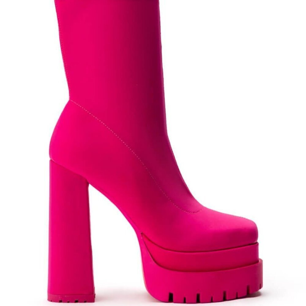 AZALEA WANG " THE ULTIMATE MONARCH MONOCHROME " PINK CHUNKY BOOTIE( BRAND NEW!! - Picture 2 of 5